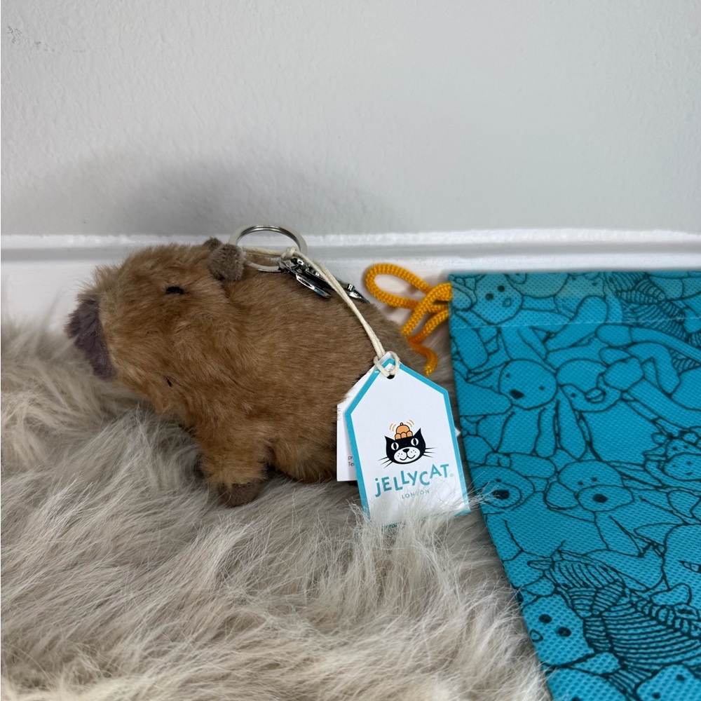 Jellycat Clyde Capybara Bag Charm with dust bag